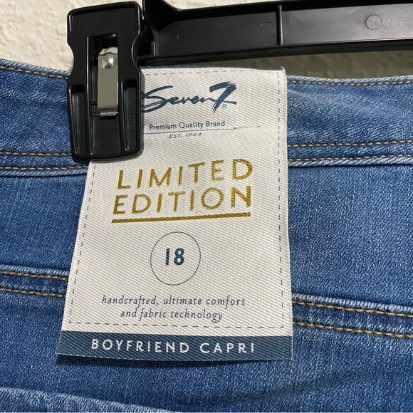 Seven7 Denim - Seven7 Limited Edition womens jeans boyfriend capri 18 hand painted 38x22‎ New